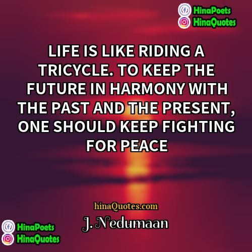 J Nedumaan Quotes | LIFE IS LIKE RIDING A TRICYCLE. TO