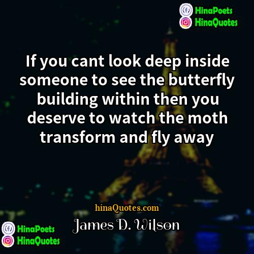 James D Wilson Quotes | If you cant look deep inside someone