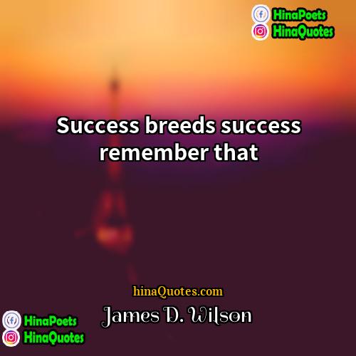 James D Wilson Quotes | Success breeds success remember that
  