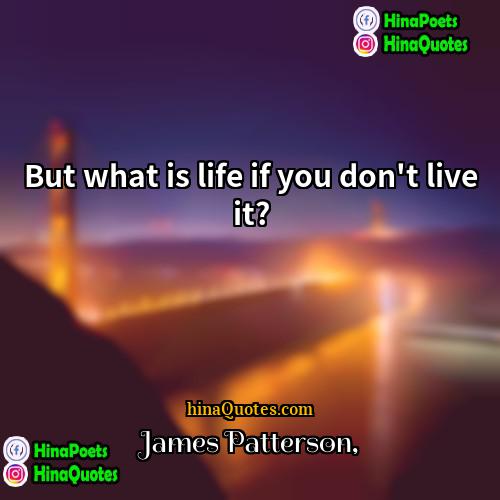 James Patterson Quotes | But what is life if you don't