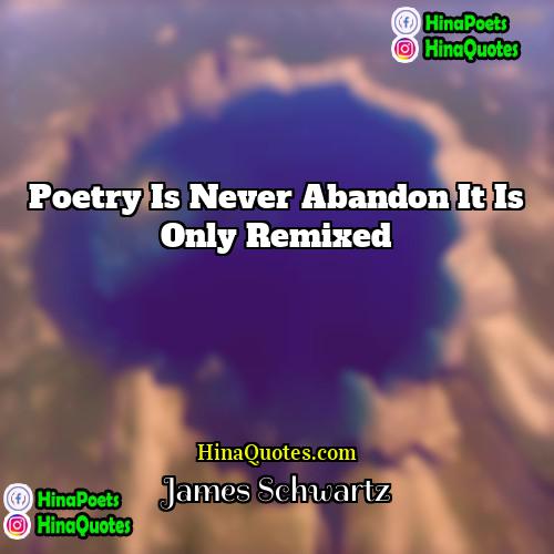 James Schwartz Quotes | Poetry is never abandon it is only