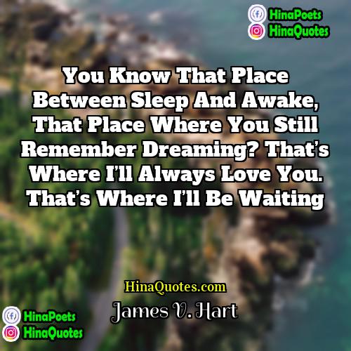 James V Hart Quotes | You know that place between sleep and