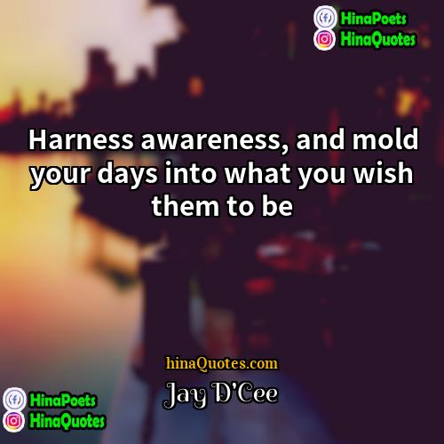 Jay DCee Quotes | Harness awareness, and mold your days into