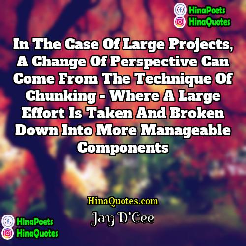 Jay DCee Quotes | In the case of large projects, a