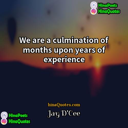 Jay DCee Quotes | We are a culmination of months upon