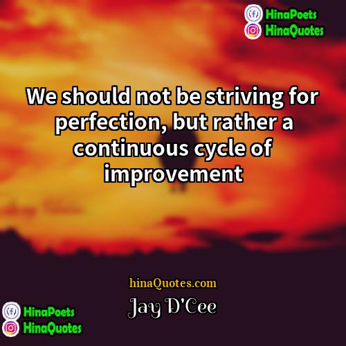 Jay DCee Quotes | We should not be striving for perfection,
