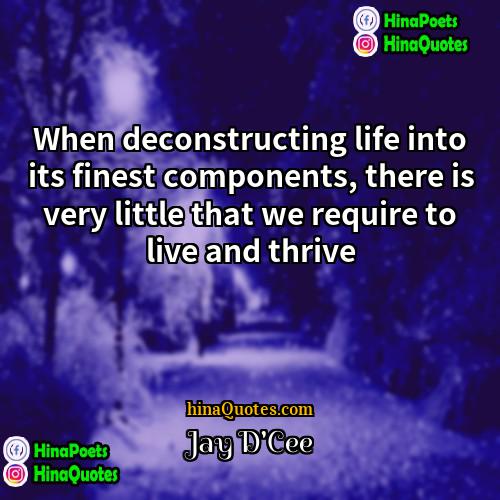 Jay DCee Quotes | When deconstructing life into its finest components,