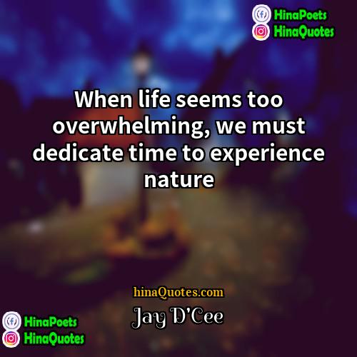 Jay DCee Quotes | When life seems too overwhelming, we must