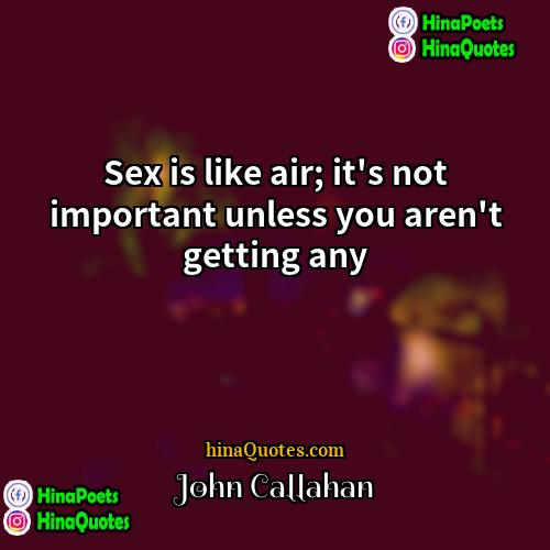 John Callahan Quotes | Sex is like air; it's not important