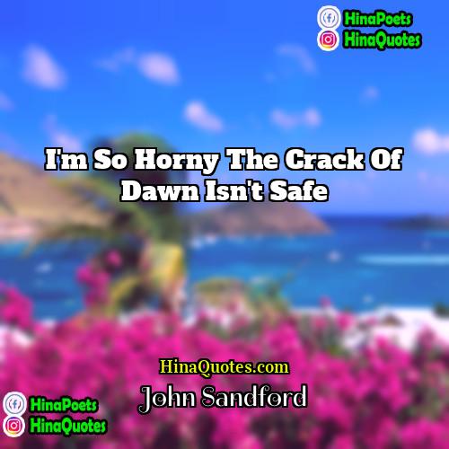 John Sandford Quotes | I'm so horny the crack of dawn