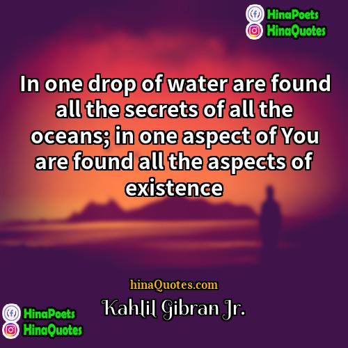 Kahlil Gibran Jr Quotes | In one drop of water are found