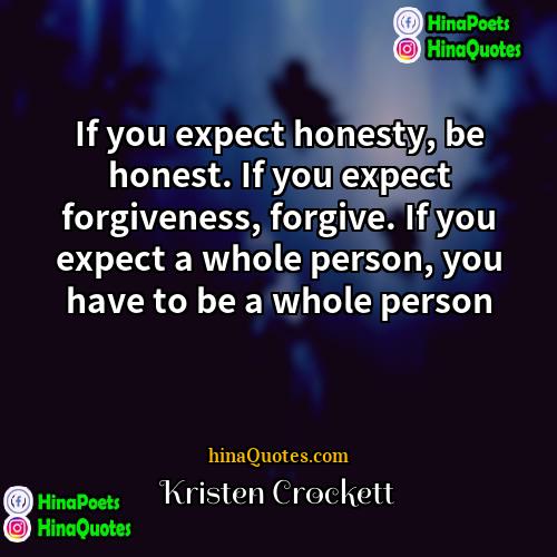 Kristen Crockett Quotes | If you expect honesty, be honest. If