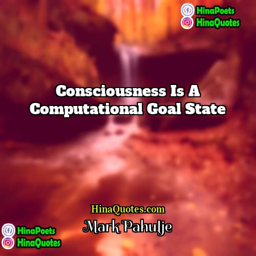 Mark Pahulje Quotes | Consciousness is a computational goal state
 