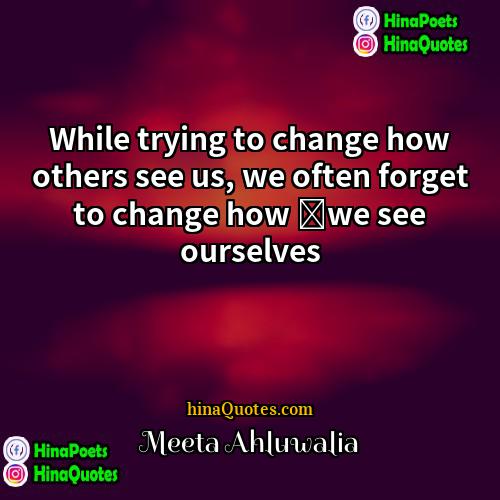 Meeta Ahluwalia Quotes | While trying to change how others see