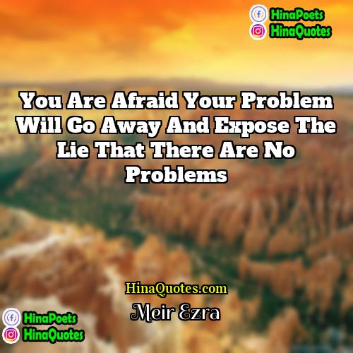 Meir Ezra Quotes | You are afraid your problem will go