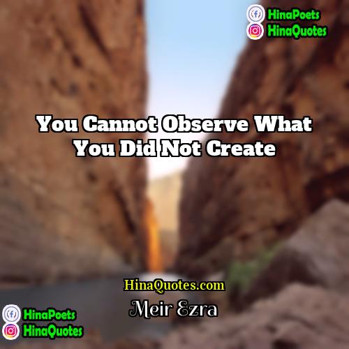 Meir Ezra Quotes | You cannot observe what you did not