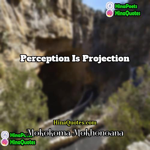 Mokokoma Mokhonoana Quotes | Perception is projection.
  