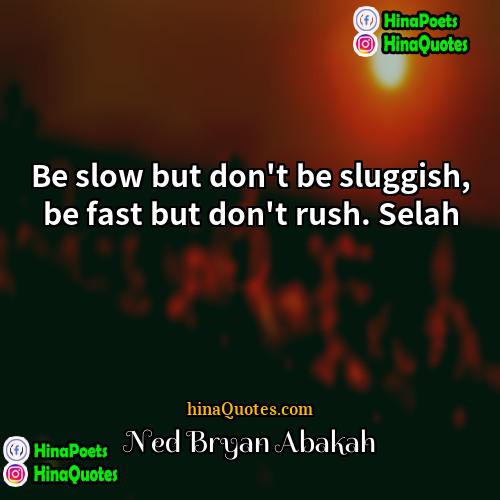 Ned Bryan Abakah Quotes | Be slow but don't be sluggish, be