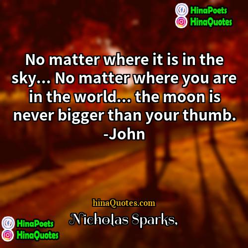 Nicholas Sparks Quotes | No matter where it is in the