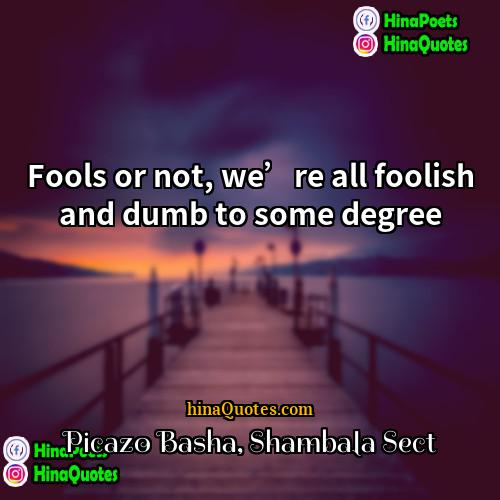 Picazo Basha Shambala Sect Quotes | Fools or not, we’re all foolish and