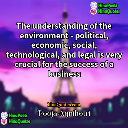 Pooja Agnihotri Quotes | The understanding of the environment - political,