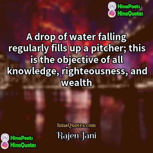 Rajen Jani Quotes | A drop of water falling regularly fills