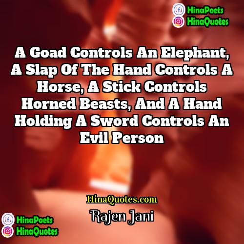 Rajen Jani Quotes | A goad controls an elephant, a slap