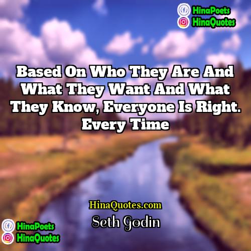Seth Godin Quotes | Based on who they are and what