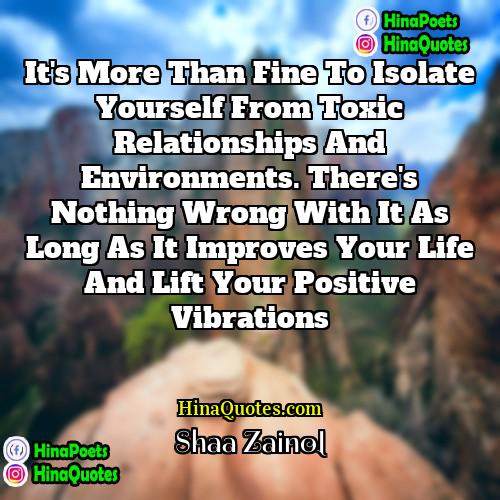 Shaa Zainol Quotes | It's more than fine to isolate yourself