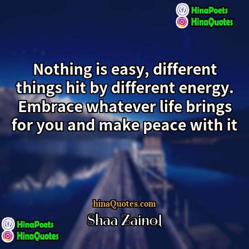 Shaa Zainol Quotes | Nothing is easy, different things hit by