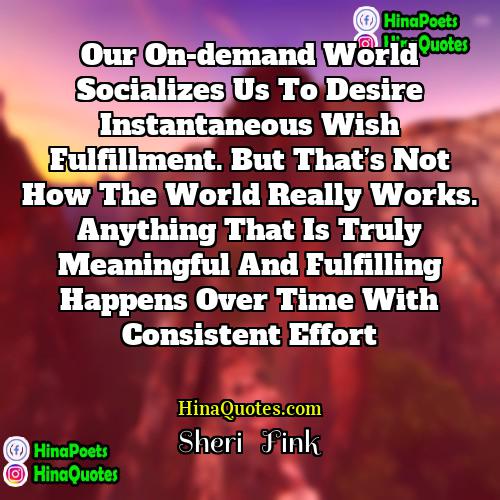Sheri   Fink Quotes | Our on-demand world socializes us to desire