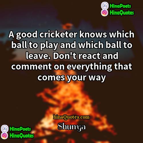 Shunya Quotes | A good cricketer knows which ball to