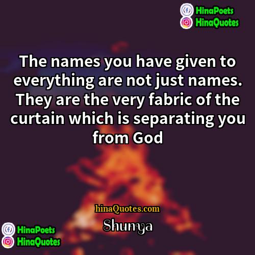 Shunya Quotes | The names you have given to everything
