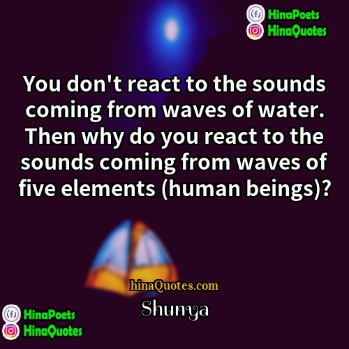 Shunya Quotes | You don't react to the sounds coming