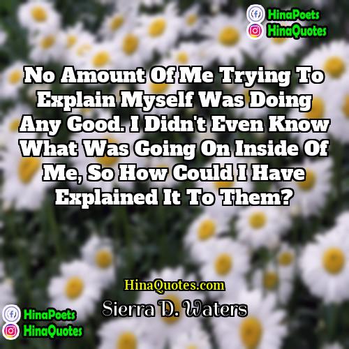 Sierra D Waters Quotes | No amount of me trying to explain