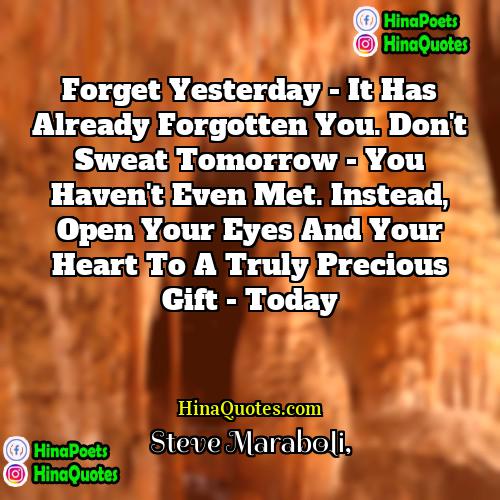 Steve Maraboli Quotes | Forget yesterday - it has already forgotten