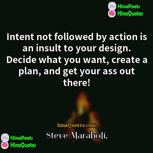 Steve Maraboli Quotes | Intent not followed by action is an