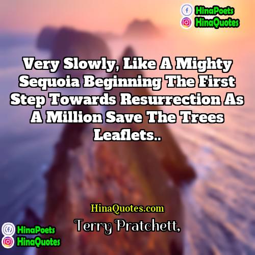 Terry Pratchett Quotes | Very slowly, like a mighty sequoia beginning