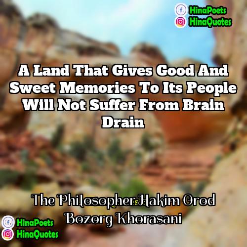 The Philosopher Hakim Orod Bozorg Khorasani Quotes | A land that gives good and sweet
