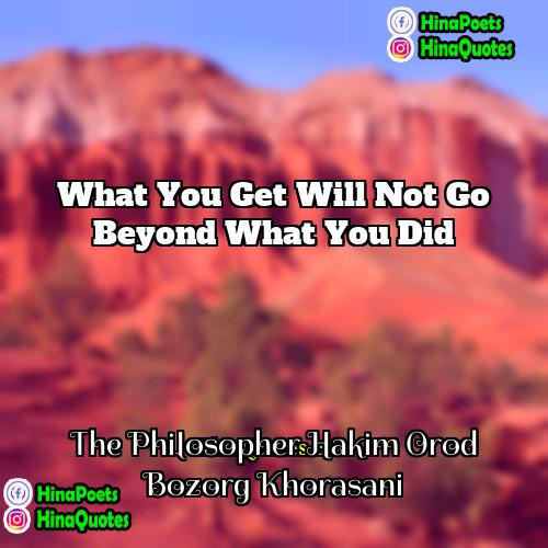 The Philosopher Hakim Orod Bozorg Khorasani Quotes | What you get will not go beyond