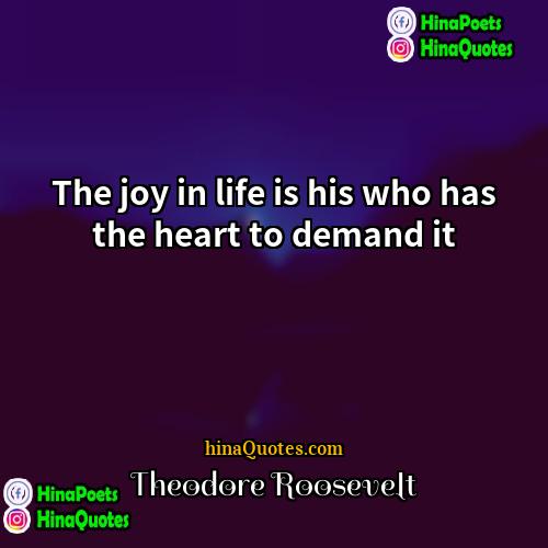 Theodore Roosevelt Quotes | The joy in life is his who