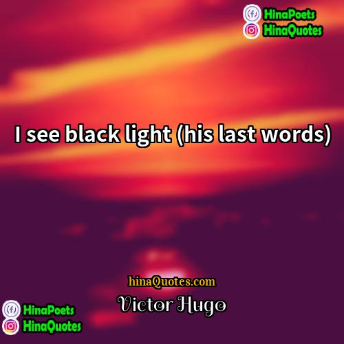 Victor Hugo Quotes | I see black light (his last words)
