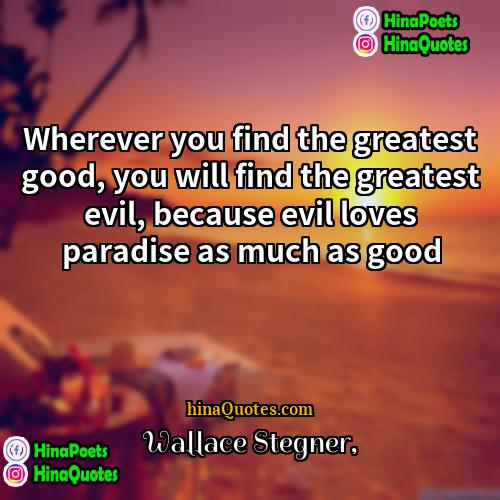 Wallace Stegner Quotes | Wherever you find the greatest good, you