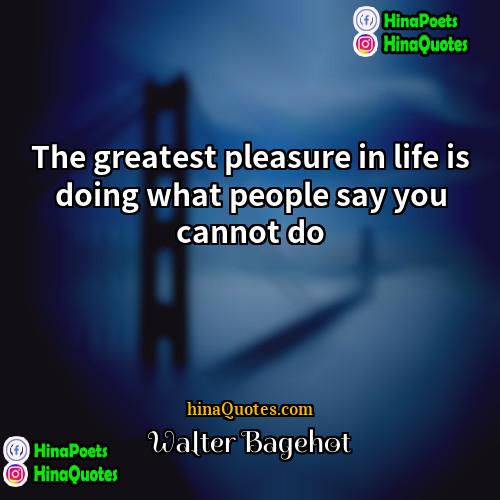 Walter Bagehot Quotes | The greatest pleasure in life is doing