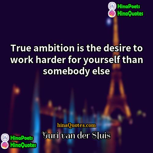 Yuri van der sluis Quotes | True ambition is the desire to work